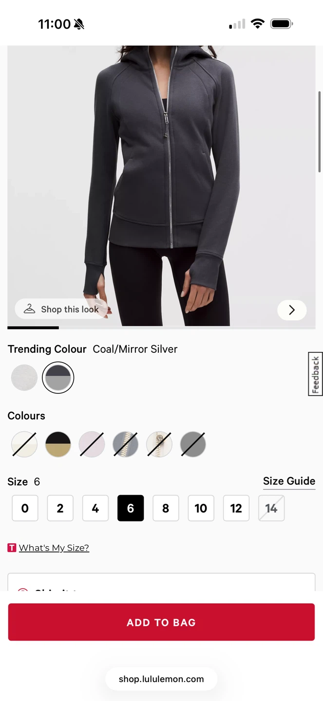 Brand new Lululemon Full-Zip Hoodie Coal/Mirror Silver Size 6 - photo 2