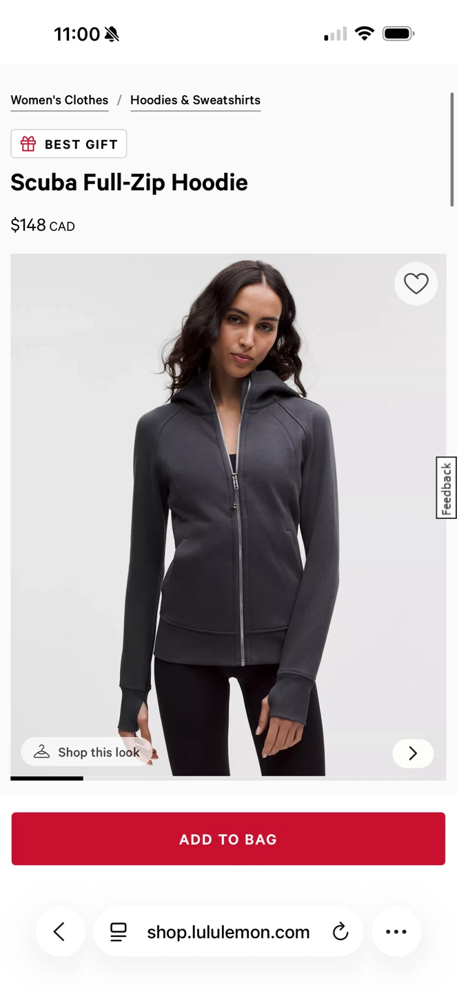 Brand new Lululemon Full-Zip Hoodie Coal/Mirror Silver Size 6