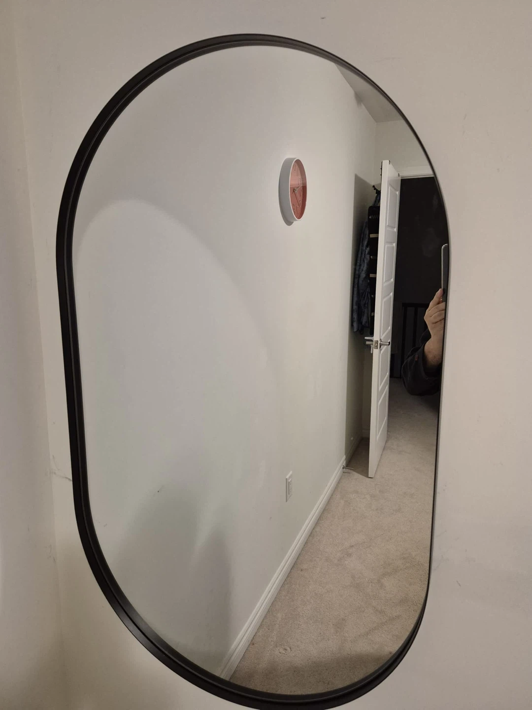 Oval Black Framed Wall Mirror