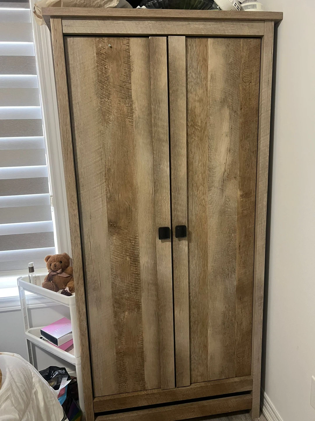 6 Feet Tall, Rustic Wood Storage Cabinet with Double Doors