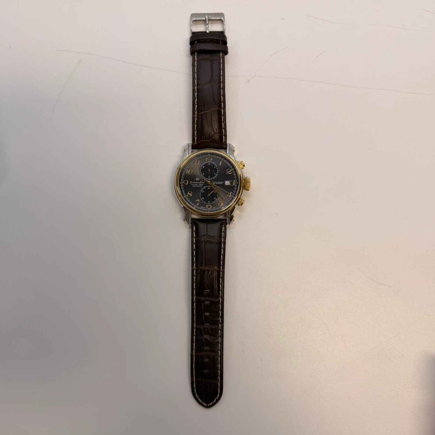 Kristian Kiel Couture Sport Watch Multifunction Brown Leather