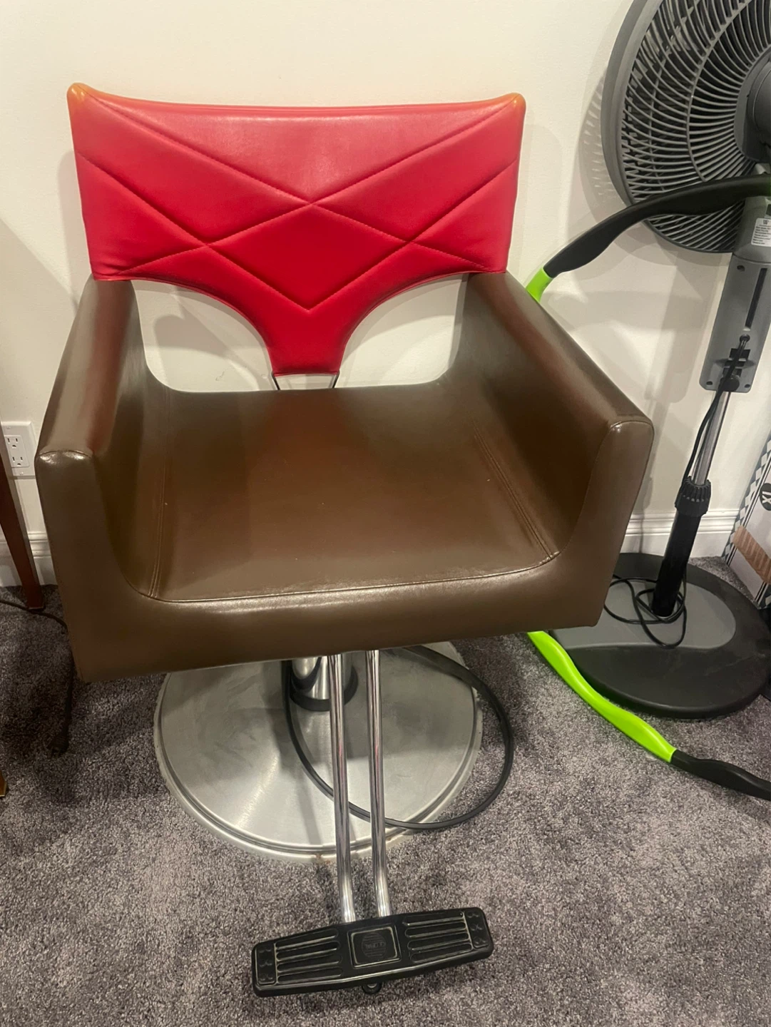 Salon Styling Chair - Brown and Red
