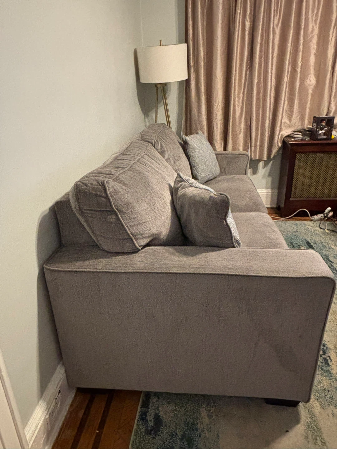 Gray Sofa and Loveseat with Accent Pillows - photo 3