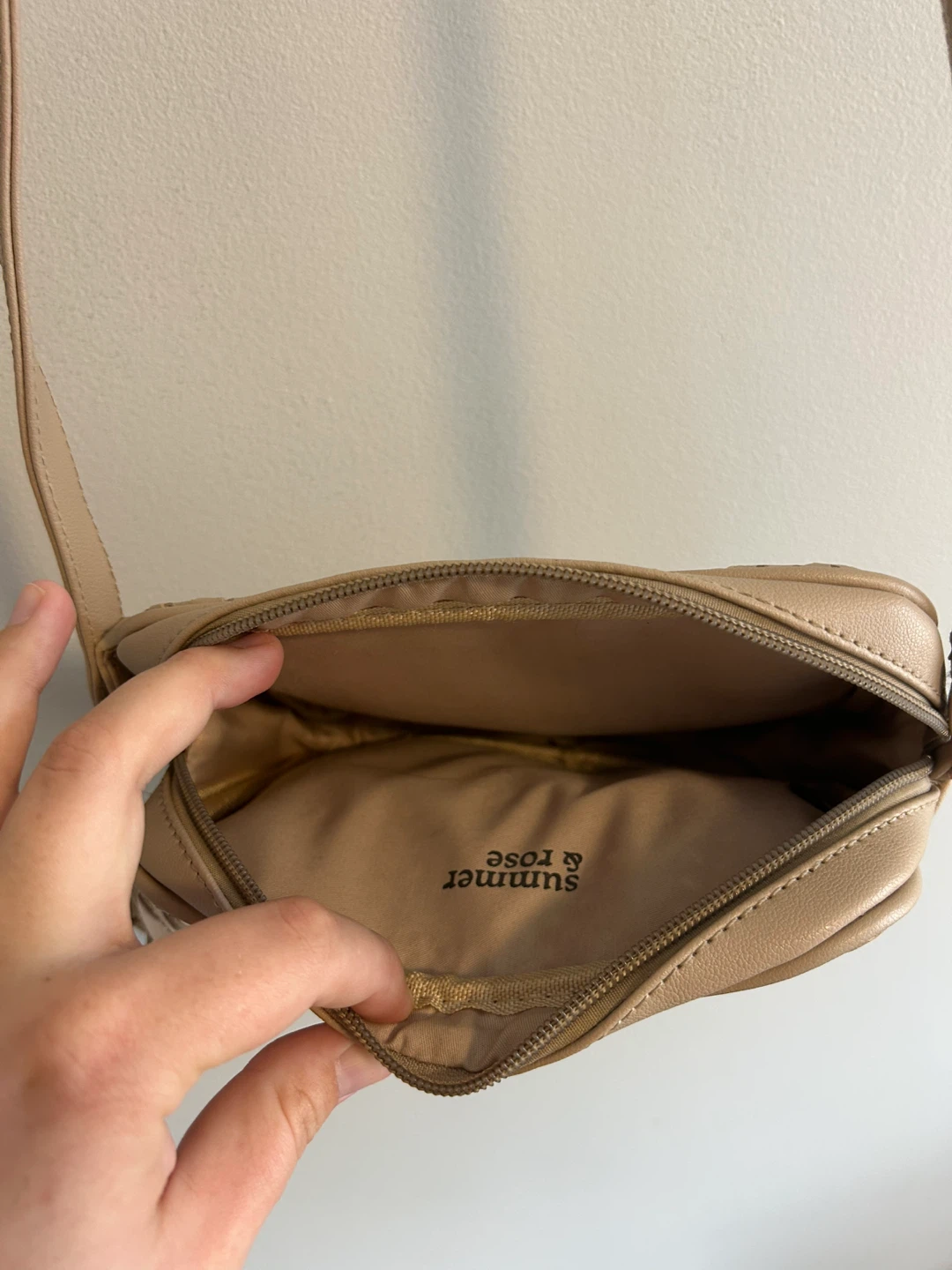 Summer & Rose Beige Perforated Crossbody Bag with Tassel - photo 3