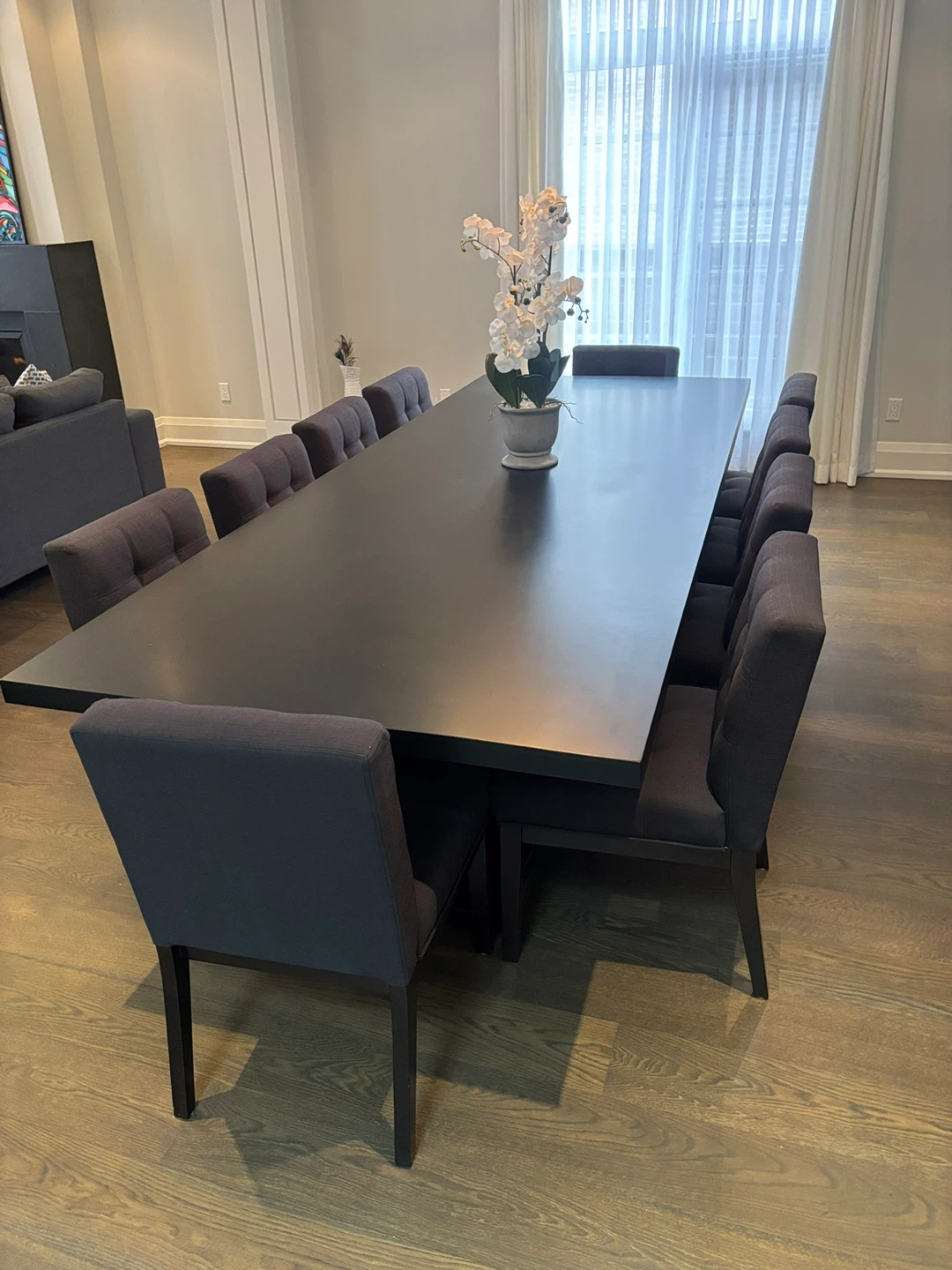 Large Rectangular Dining Table with 12 Chairs