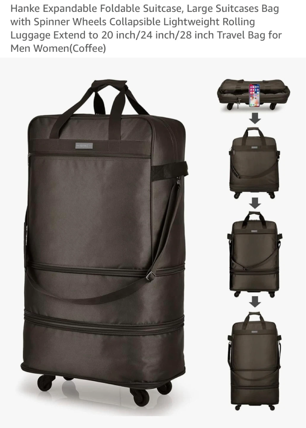 New Hanke Expandable Large Suitcase with Wheels