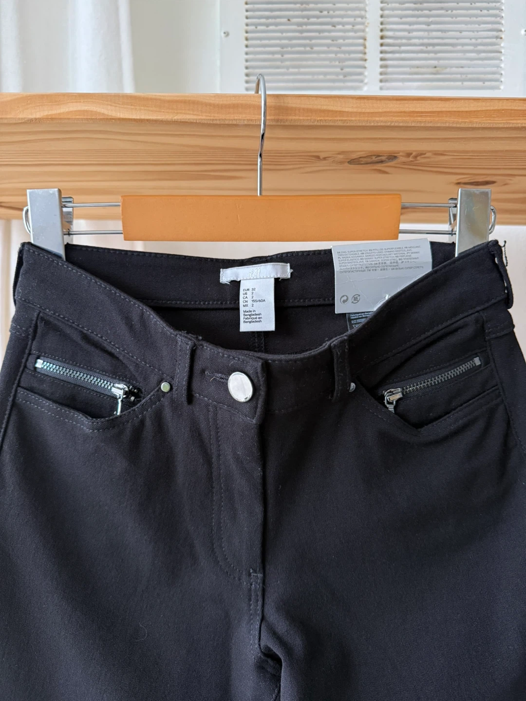 Ladies Skinny Black Moto Pants - photo 4