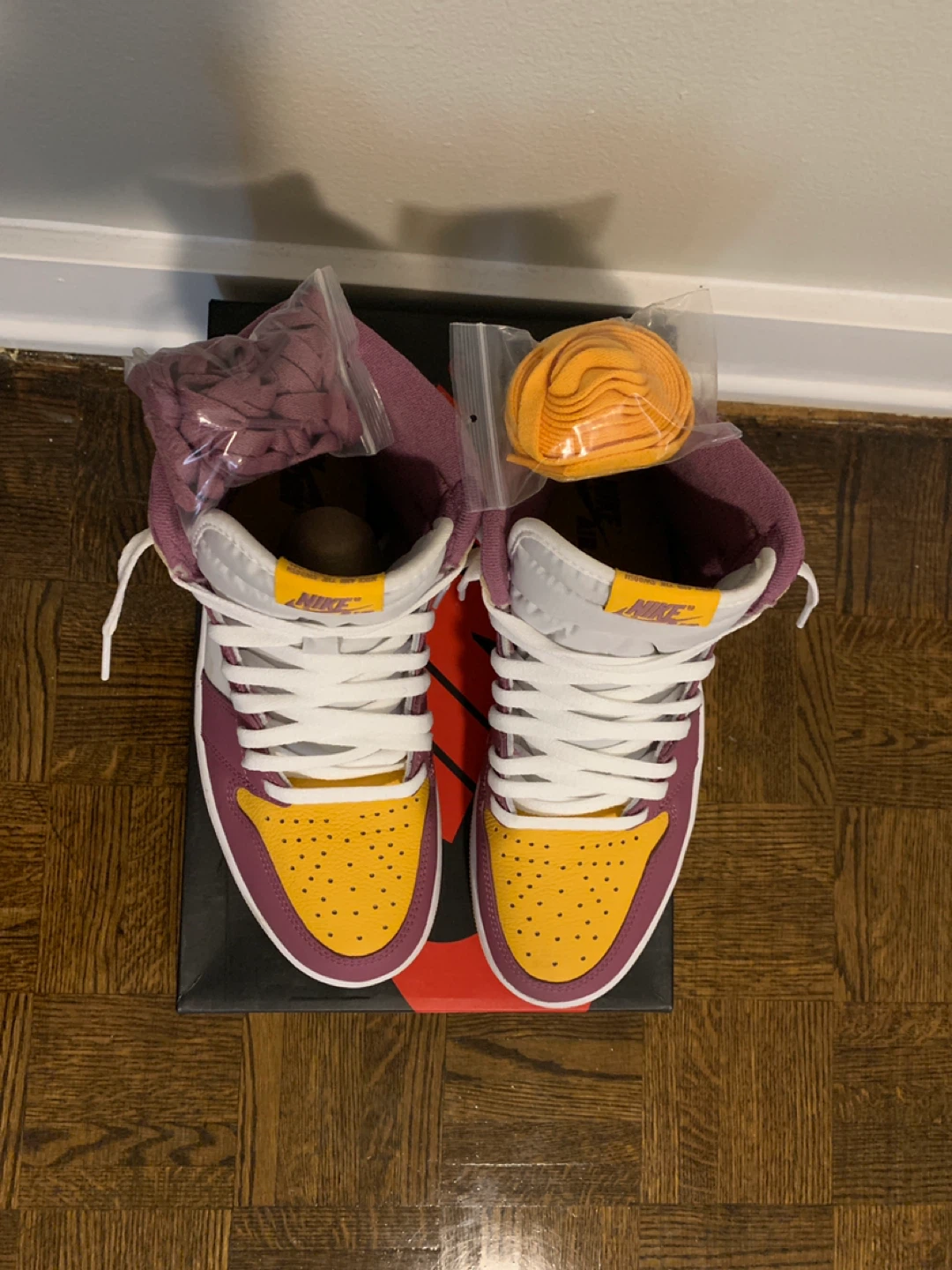 Nike Air Jordan 1 "University Gold" High Top Sneakers - photo 3