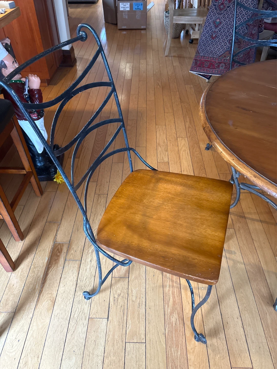 FREE! Round Wooden Table with Metal Chairs - photo 2