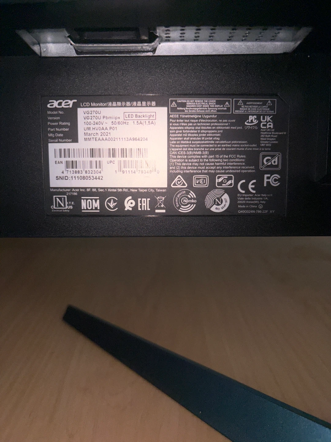 Acer VG270U Pbmipx 27" LED Monitor - photo 3