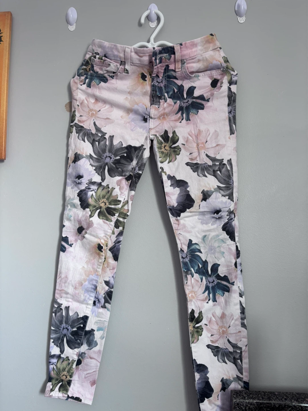 7 For All Mankind Floral Skinny Jeans Size 27 - photo 3