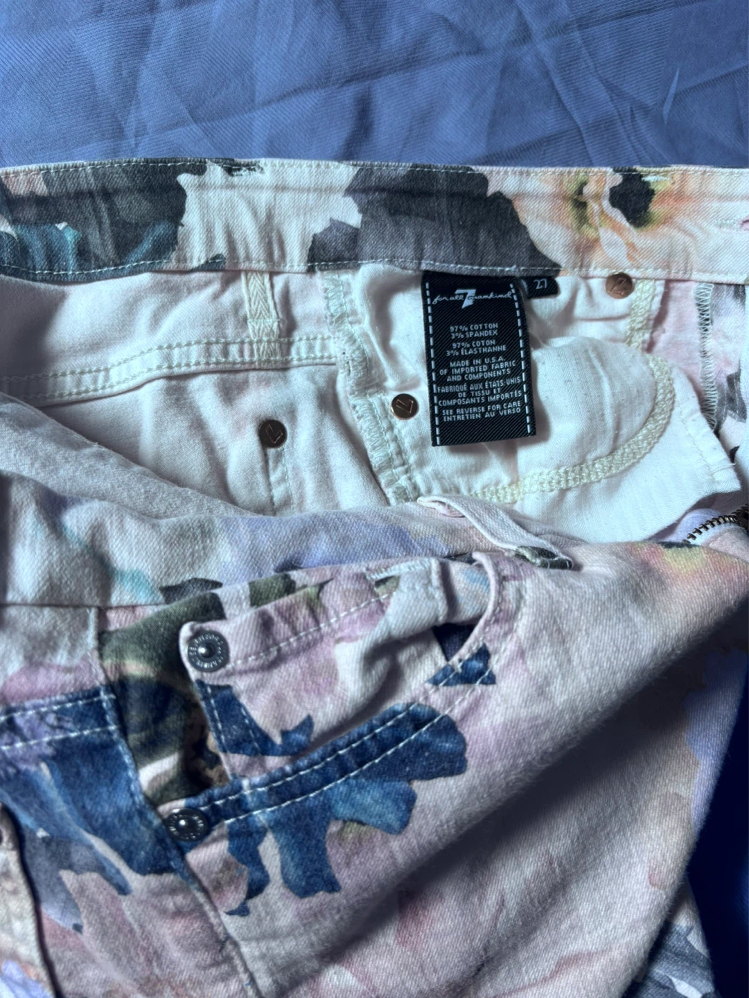 7 For All Mankind Floral Skinny Jeans Size 27 - photo 4
