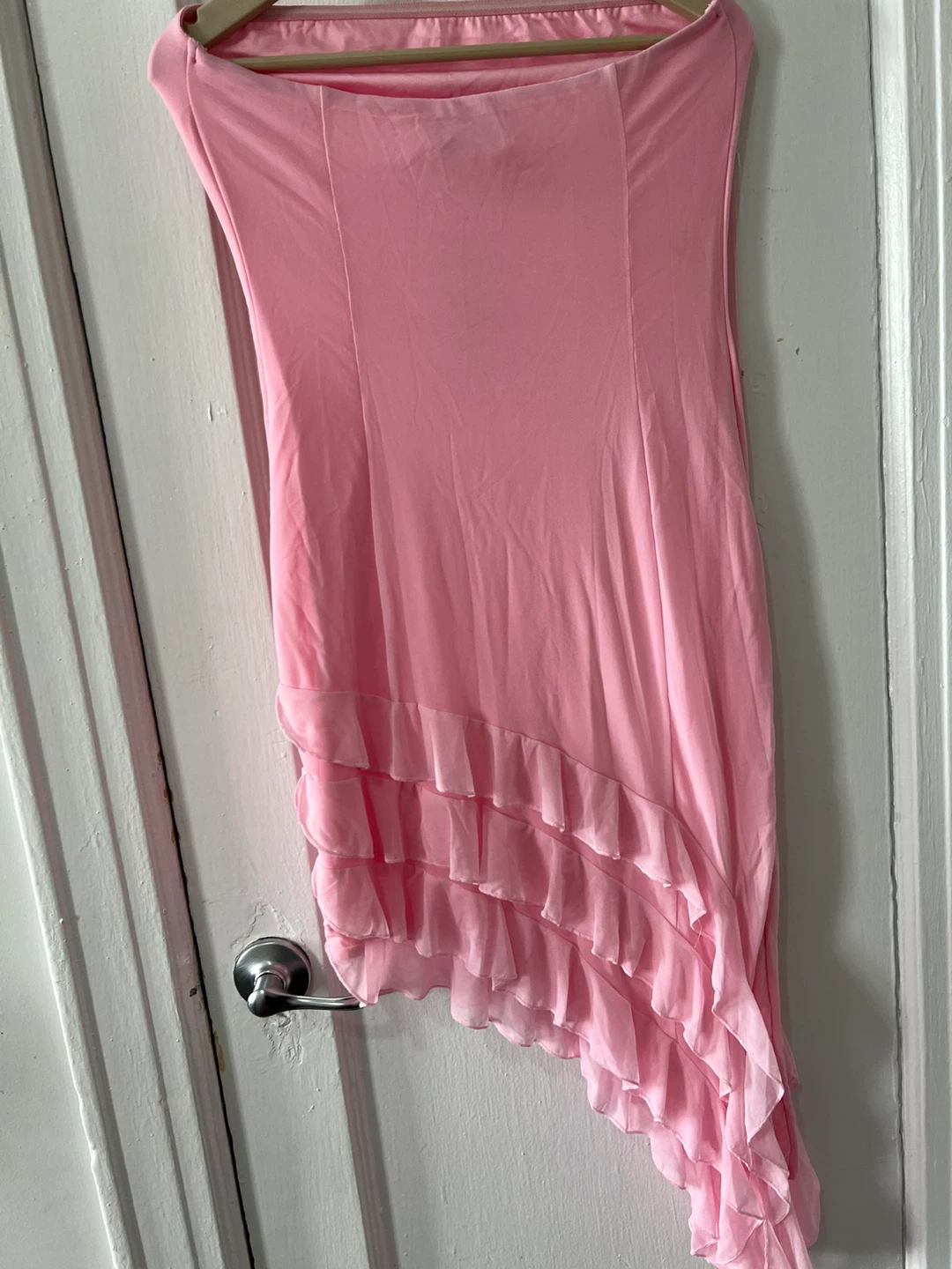 ZESICA Pink Ruffle Strapless Dress Size L - photo 4