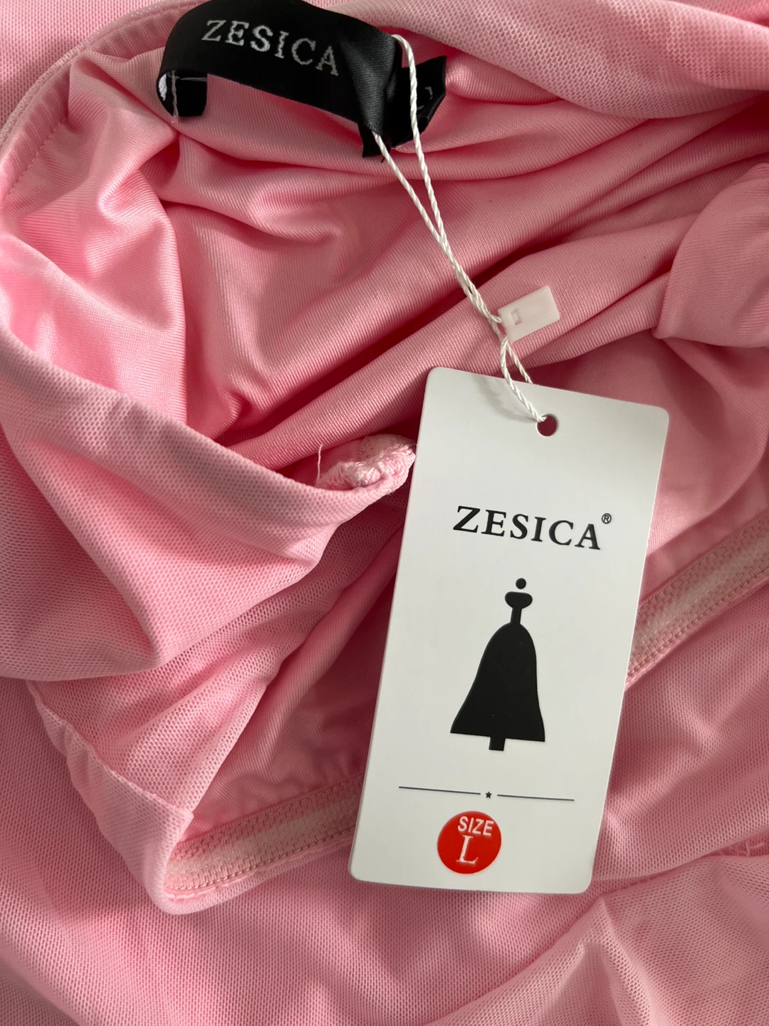 ZESICA Pink Ruffle Strapless Dress Size L - photo 3