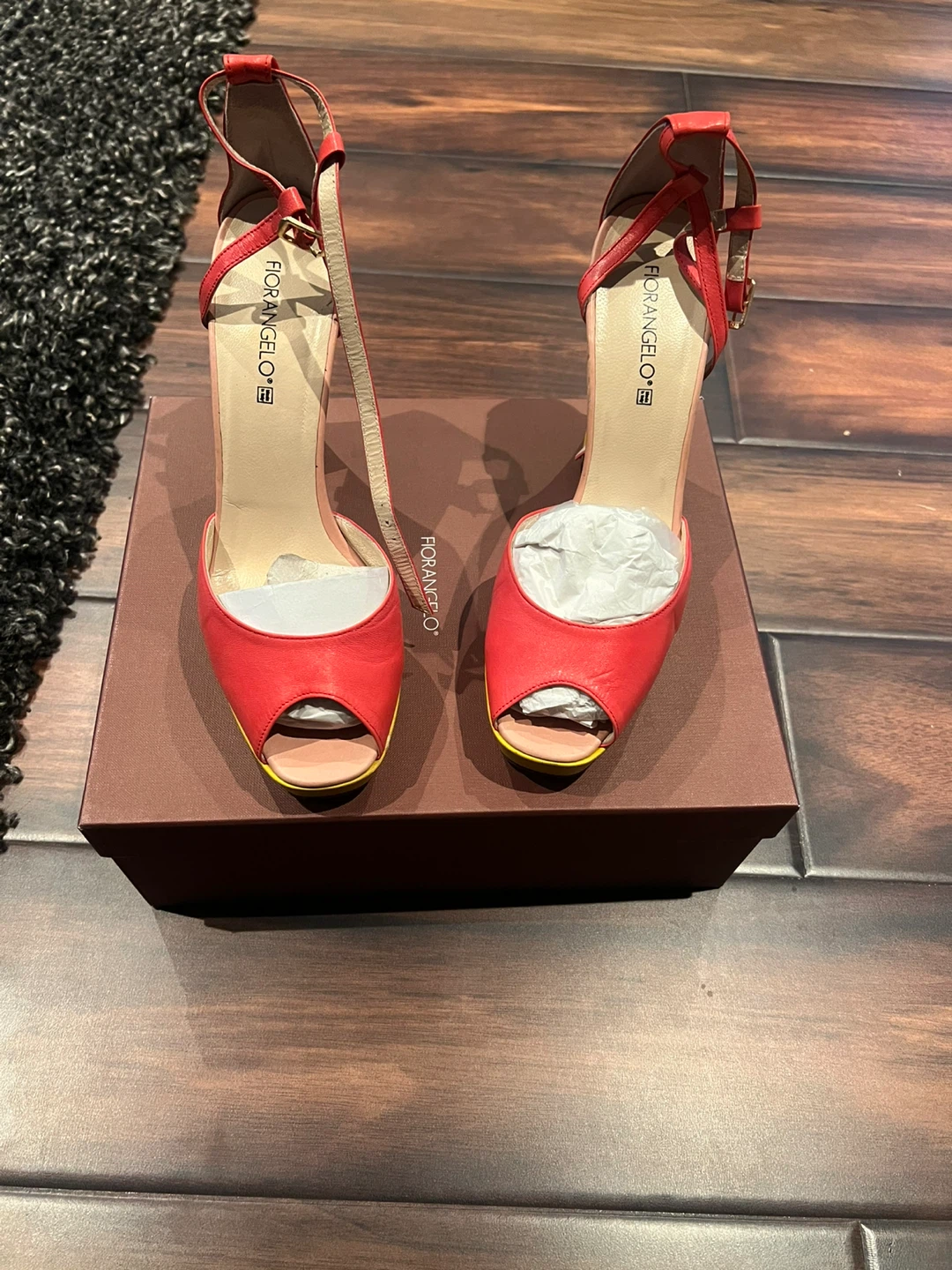Fiorangelo Women's Red & Yellow Heels with Box - photo 2