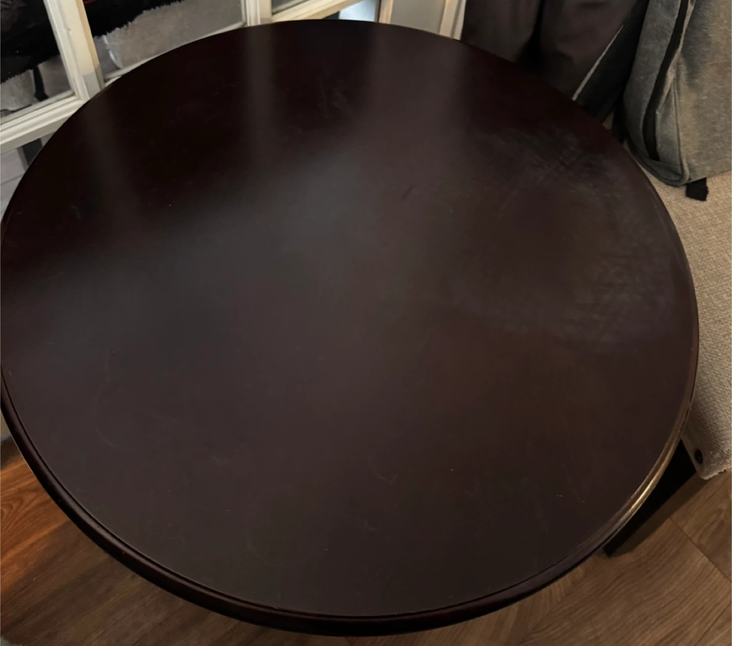 Dark Wood Pedestal Side Table - photo 3