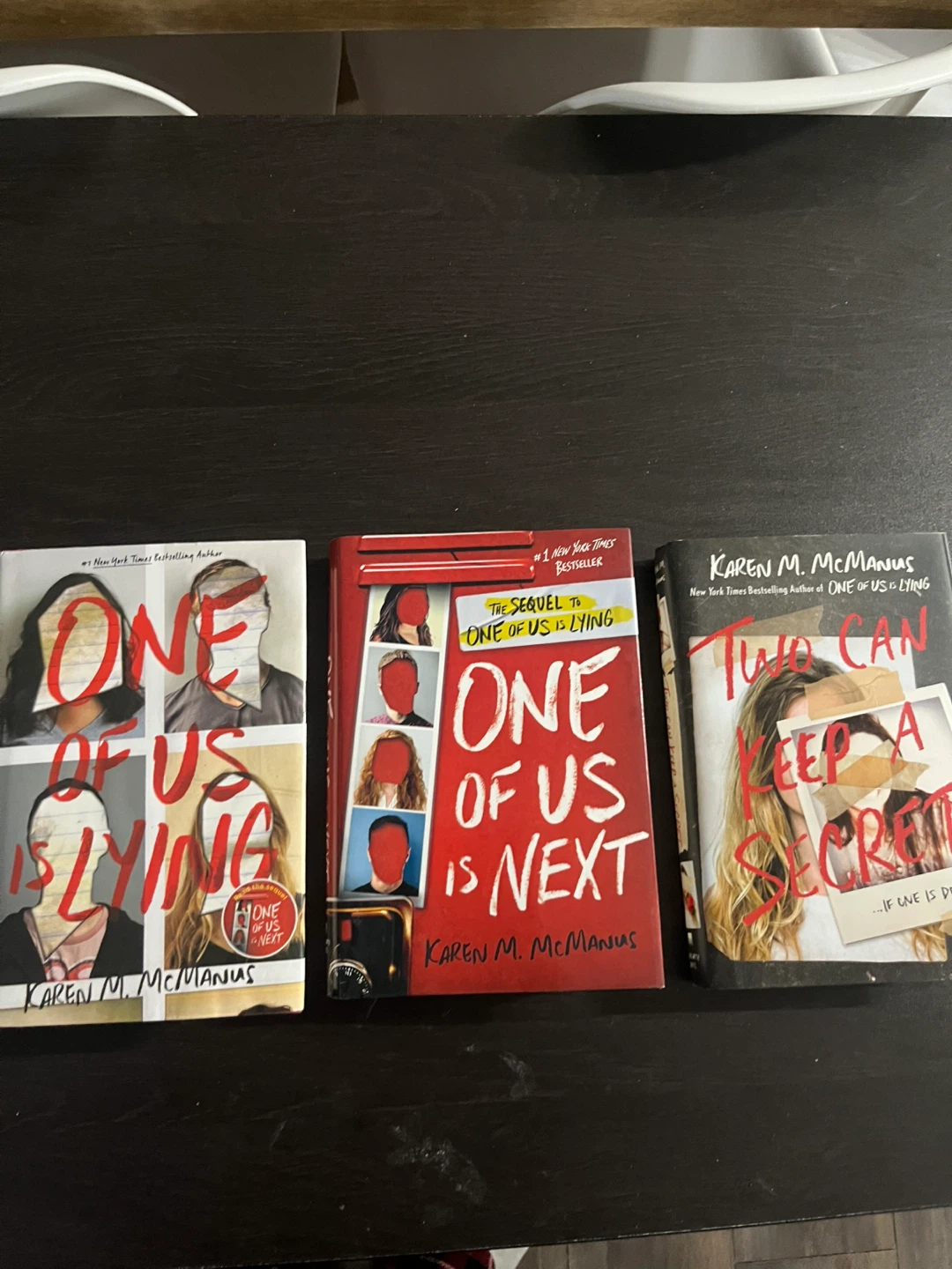 Hard cover 3 book series :One of us is lying