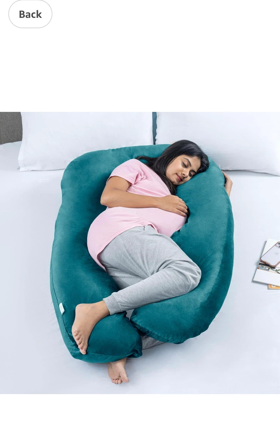 Teal U-Shaped Maternity Support Pillow - photo 3
