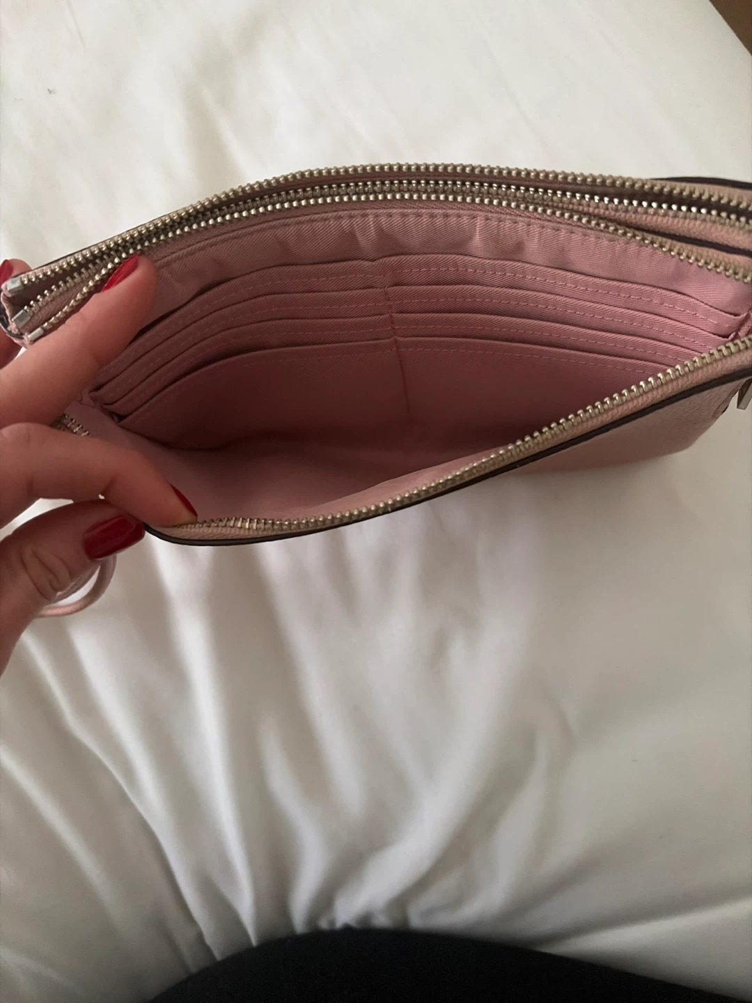 Double zip coach wristlet light pink - photo 2