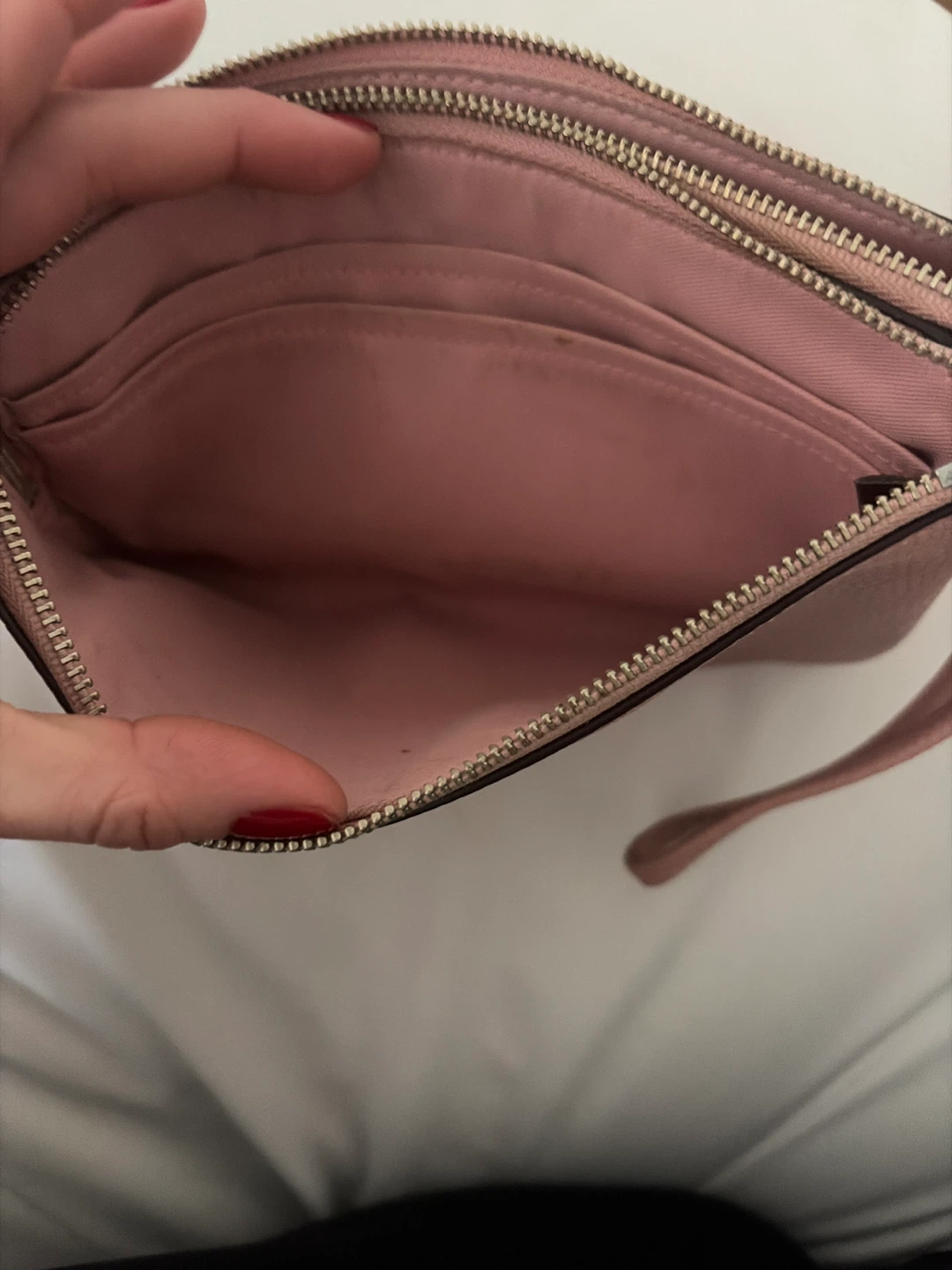 Double zip coach wristlet light pink - photo 3