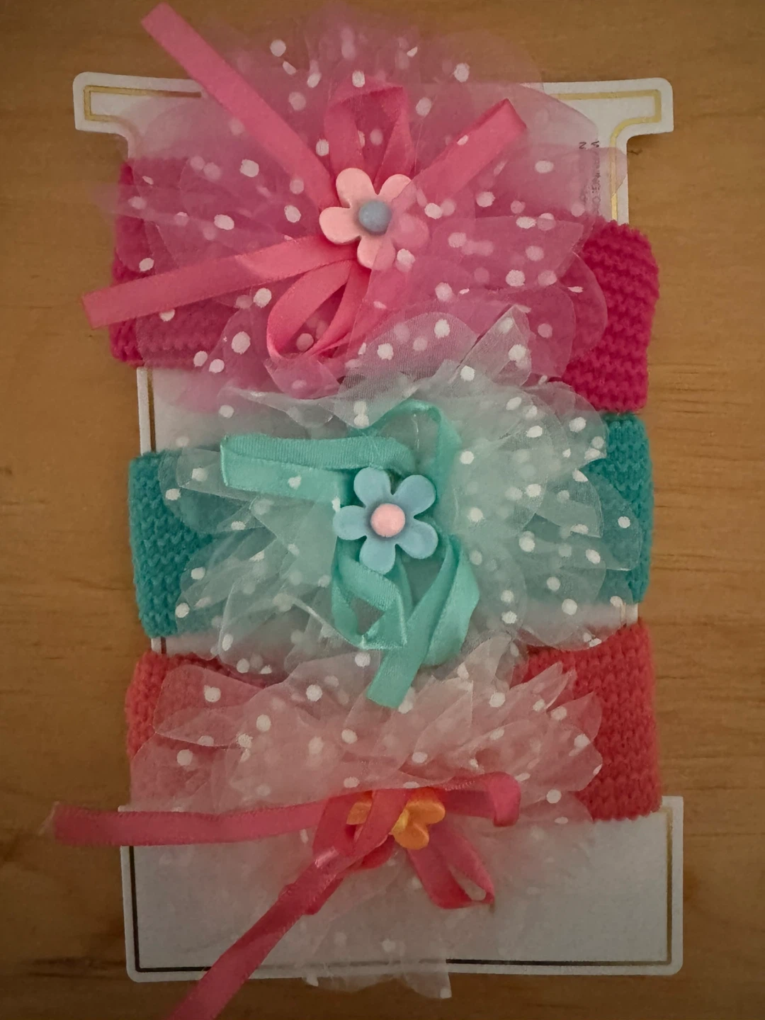 Baby Headbands with Flowers and Polka Dots - Set of 3 - photo 2