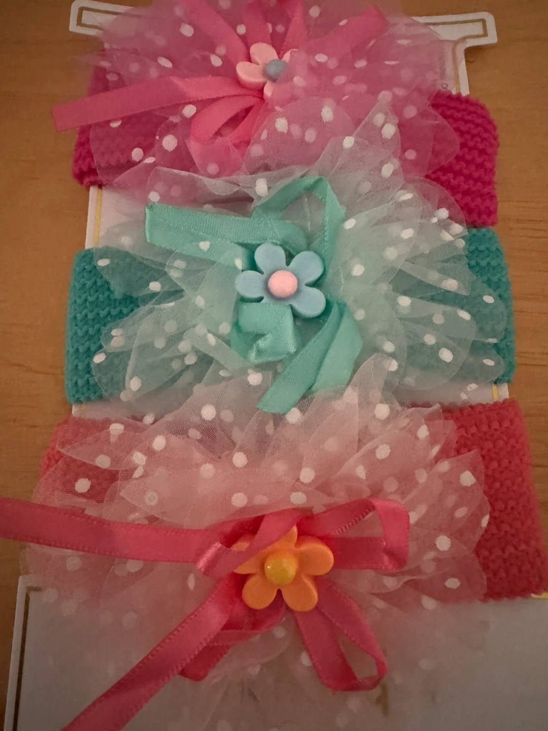 Baby Headbands with Flowers and Polka Dots - Set of 3