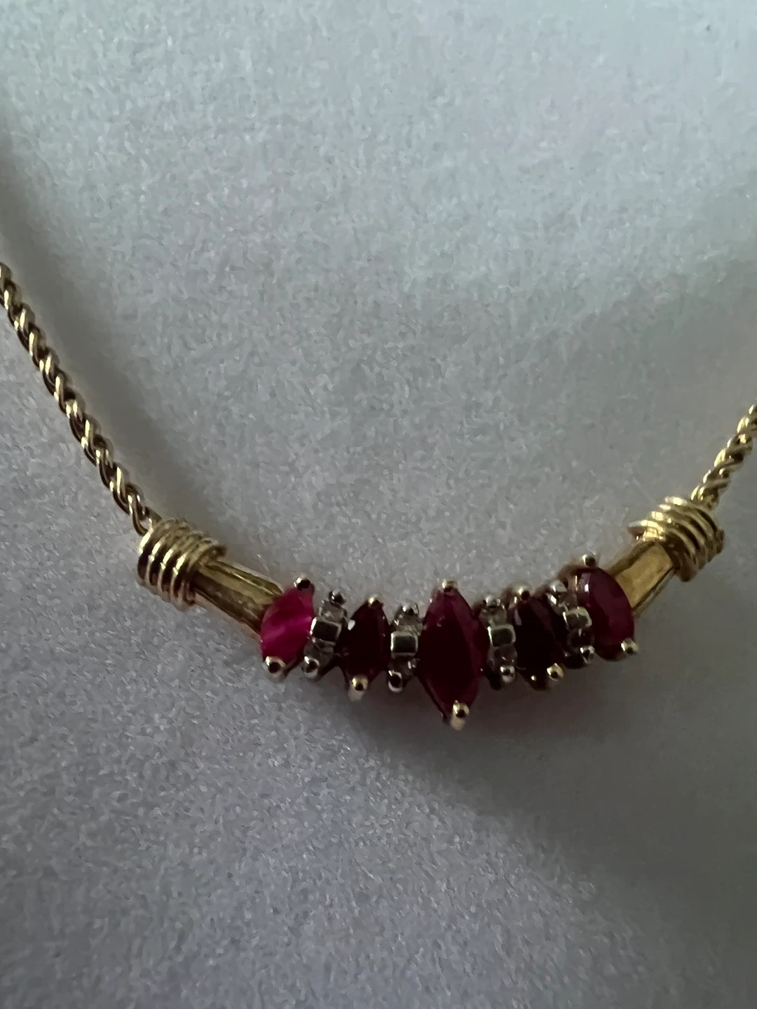 10K Gold Ruby and Diamond Necklace - photo 2