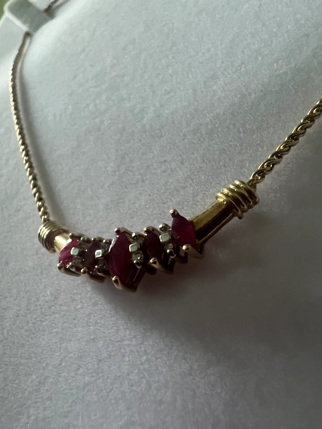 10K Gold Ruby and Diamond Necklace - photo 3
