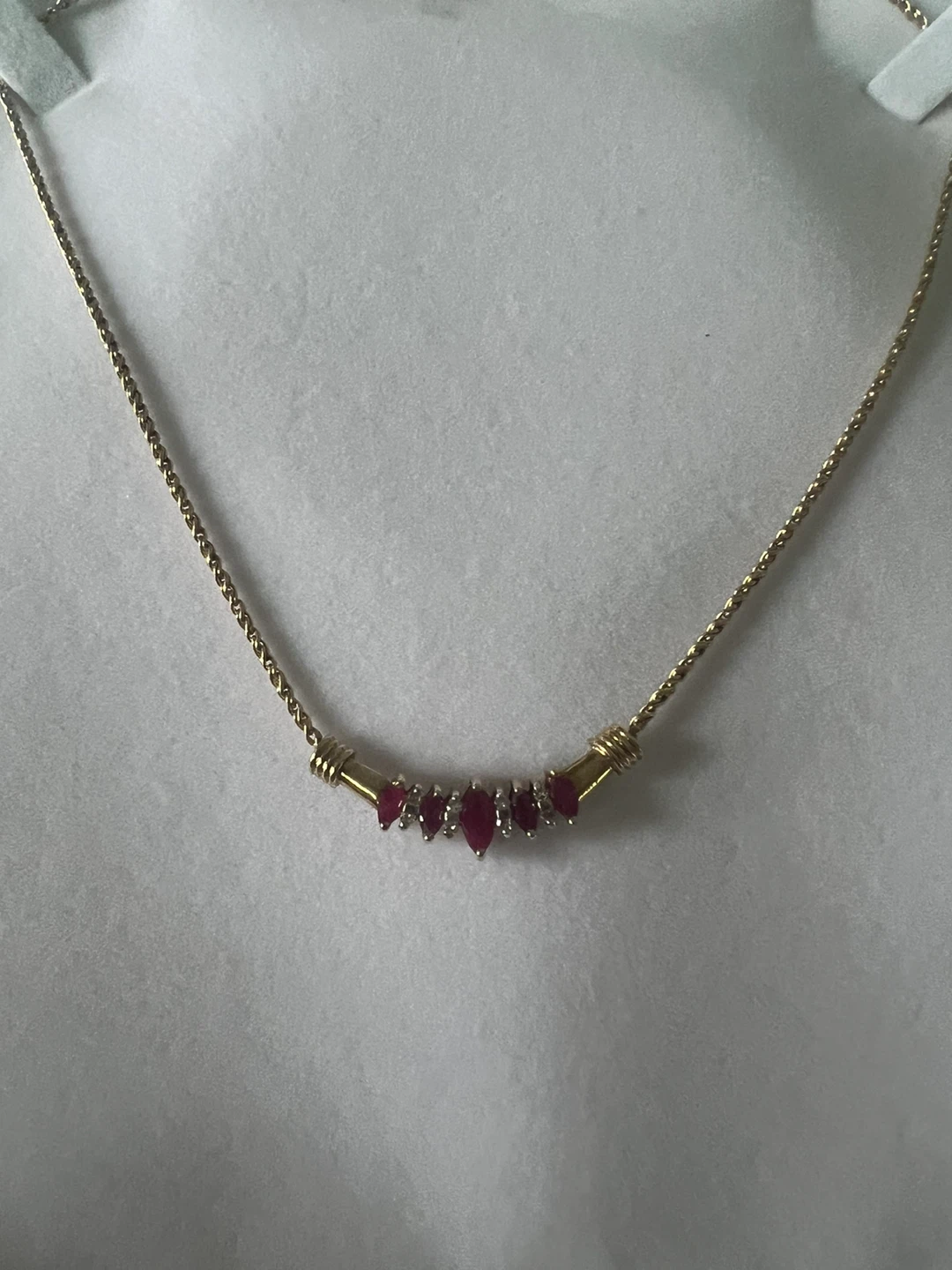 10K Gold Ruby and Diamond Necklace - photo 4