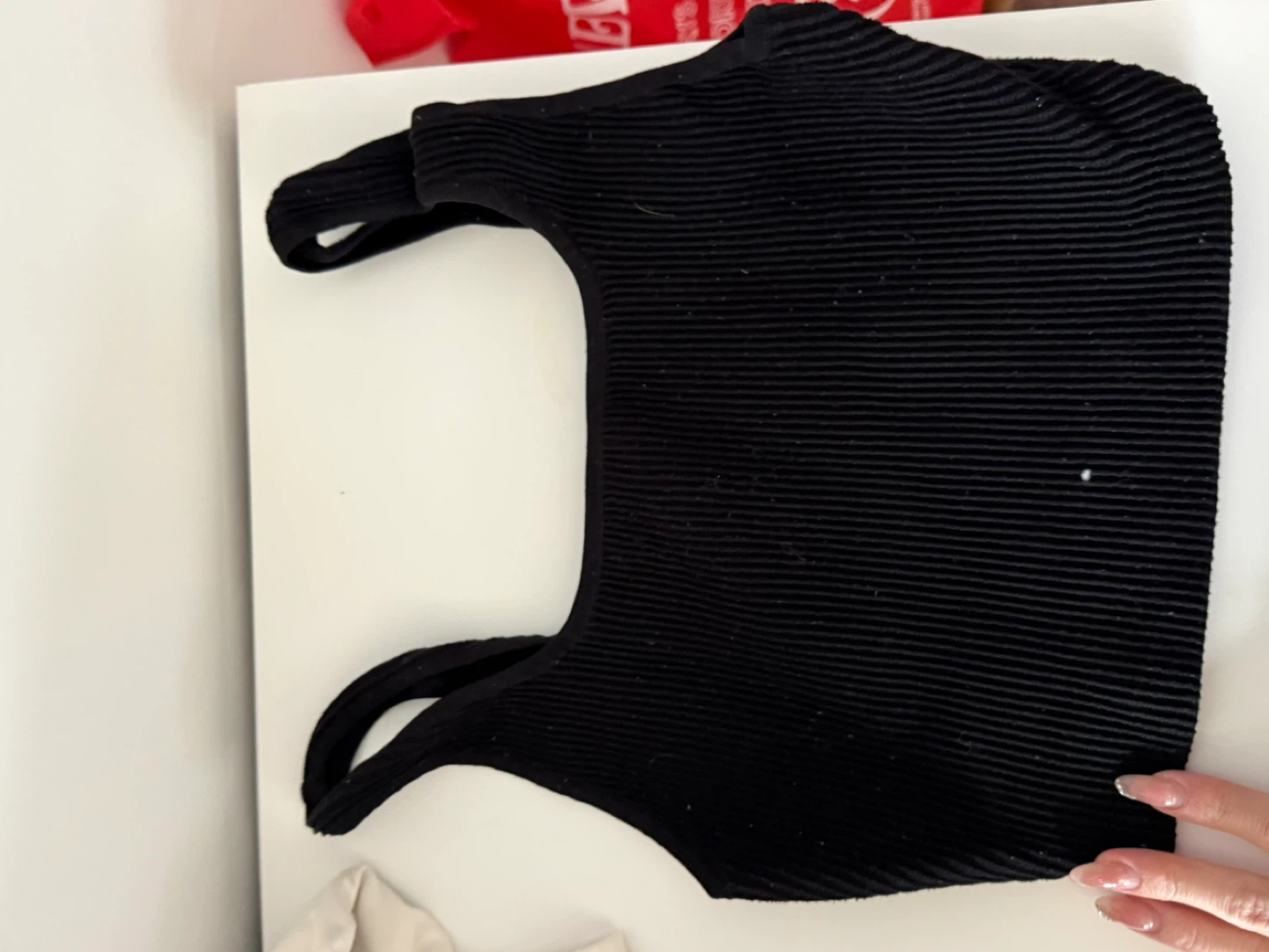 Babaton Black Ribbed Tank Top Size S - photo 2
