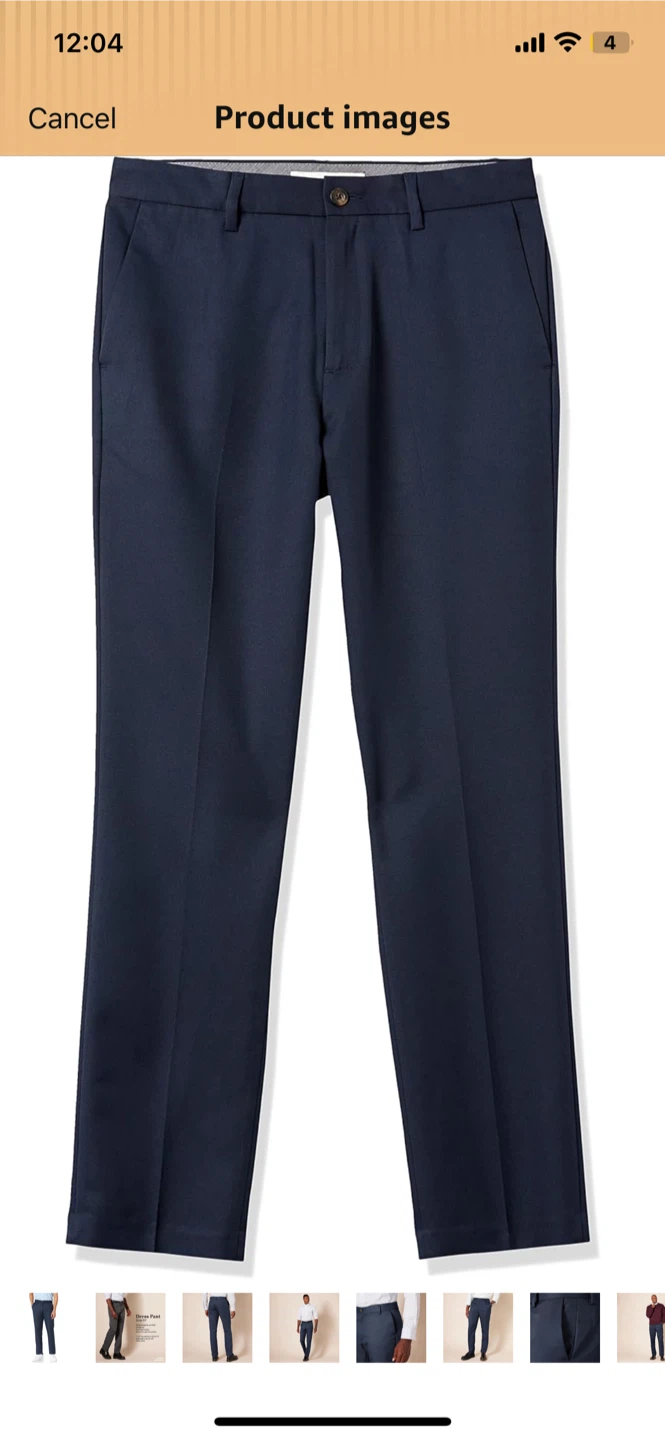 NEW! Amazon Essentials Men's Classic Fit Flat Front Pant - photo 2