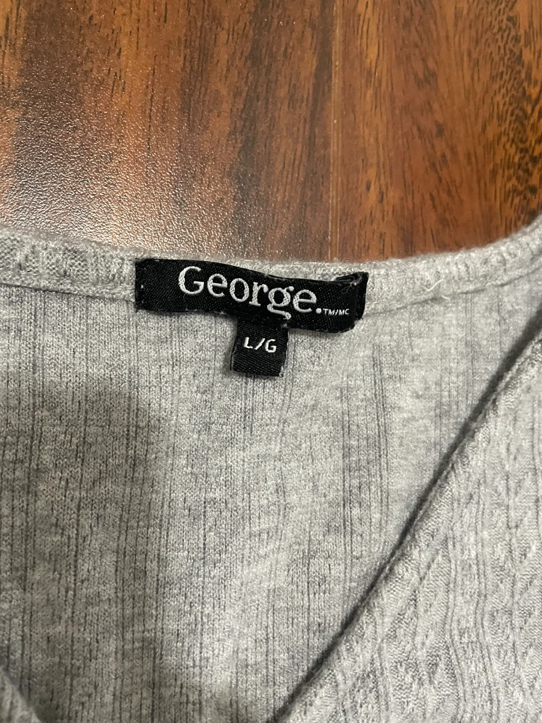 George women’s large long sleeve top, ruched, grey - photo 2