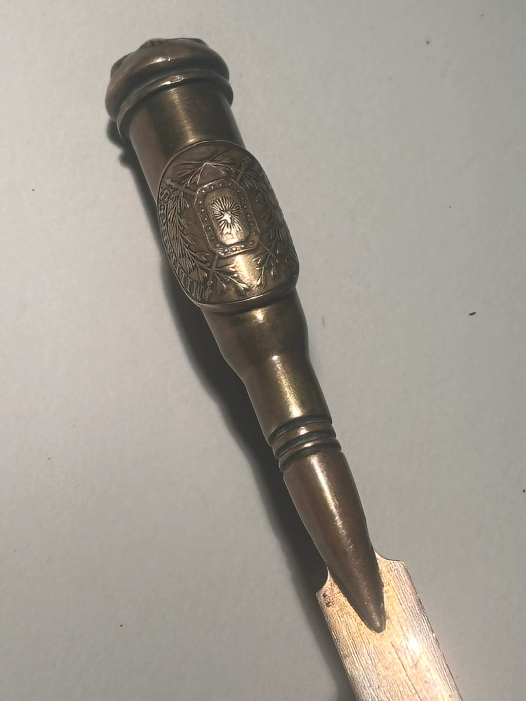 ww1 french trench art bullet letter opener - photo 4