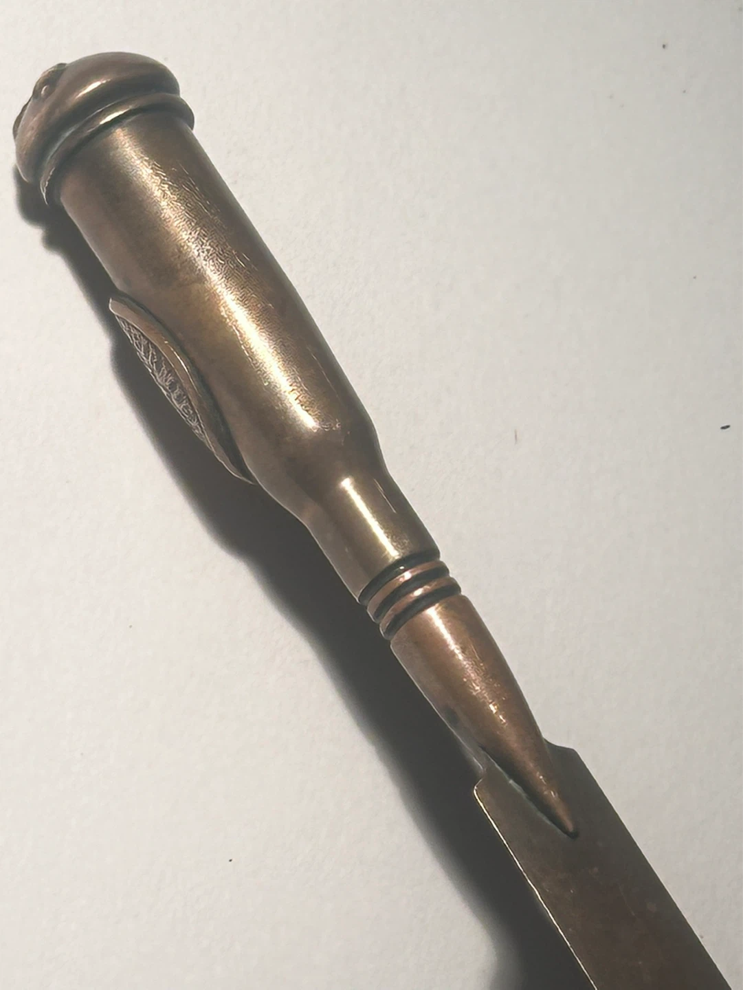 ww1 french trench art bullet letter opener - photo 5