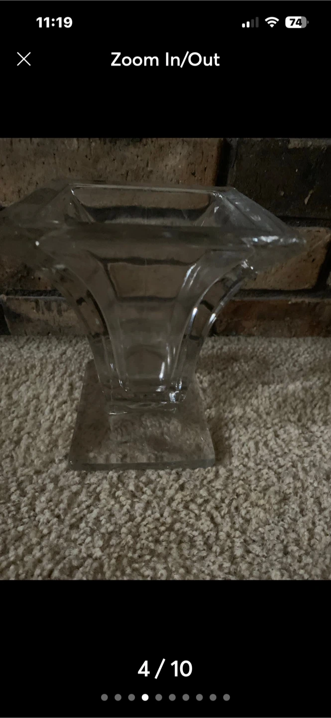 40’s New Martinsville Clear Glass Cornucopia Vase Single Bookend - photo 3