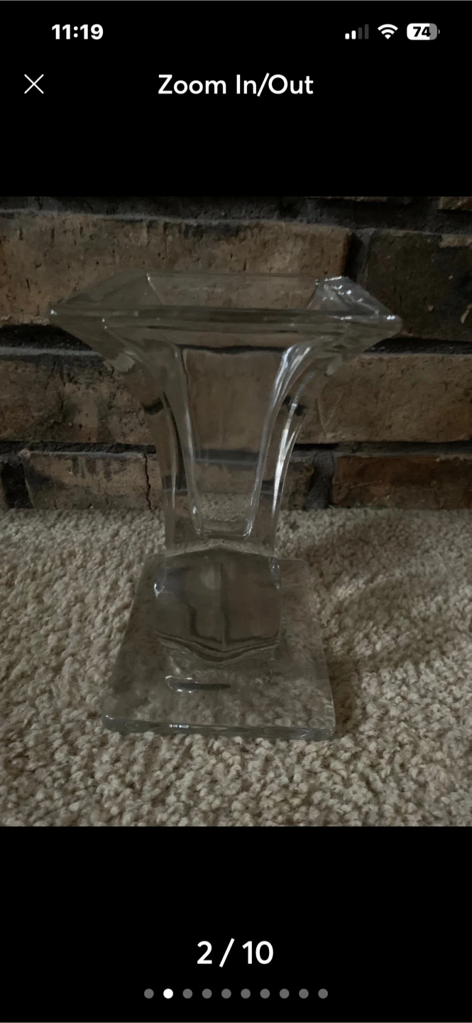 40’s New Martinsville Clear Glass Cornucopia Vase Single Bookend - photo 2