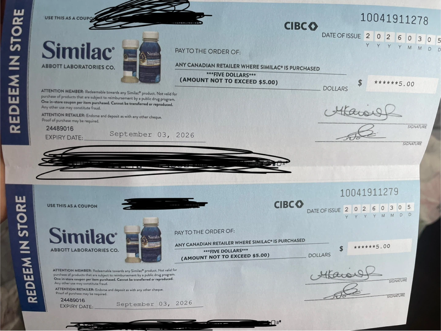 Similac $5 off coupon -both for $5