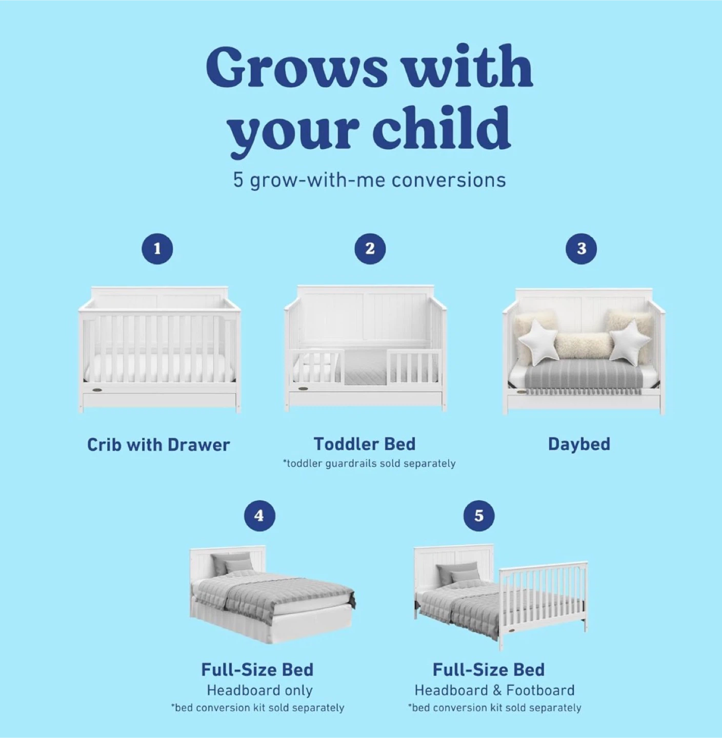 Graco Hadley 4-in-1 Convertible Crib - photo 3