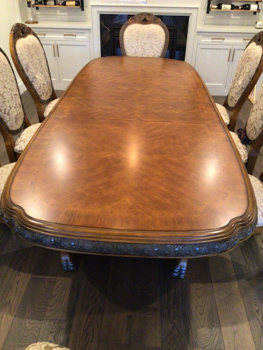 Ornate Dining Table with 6 Chairs
