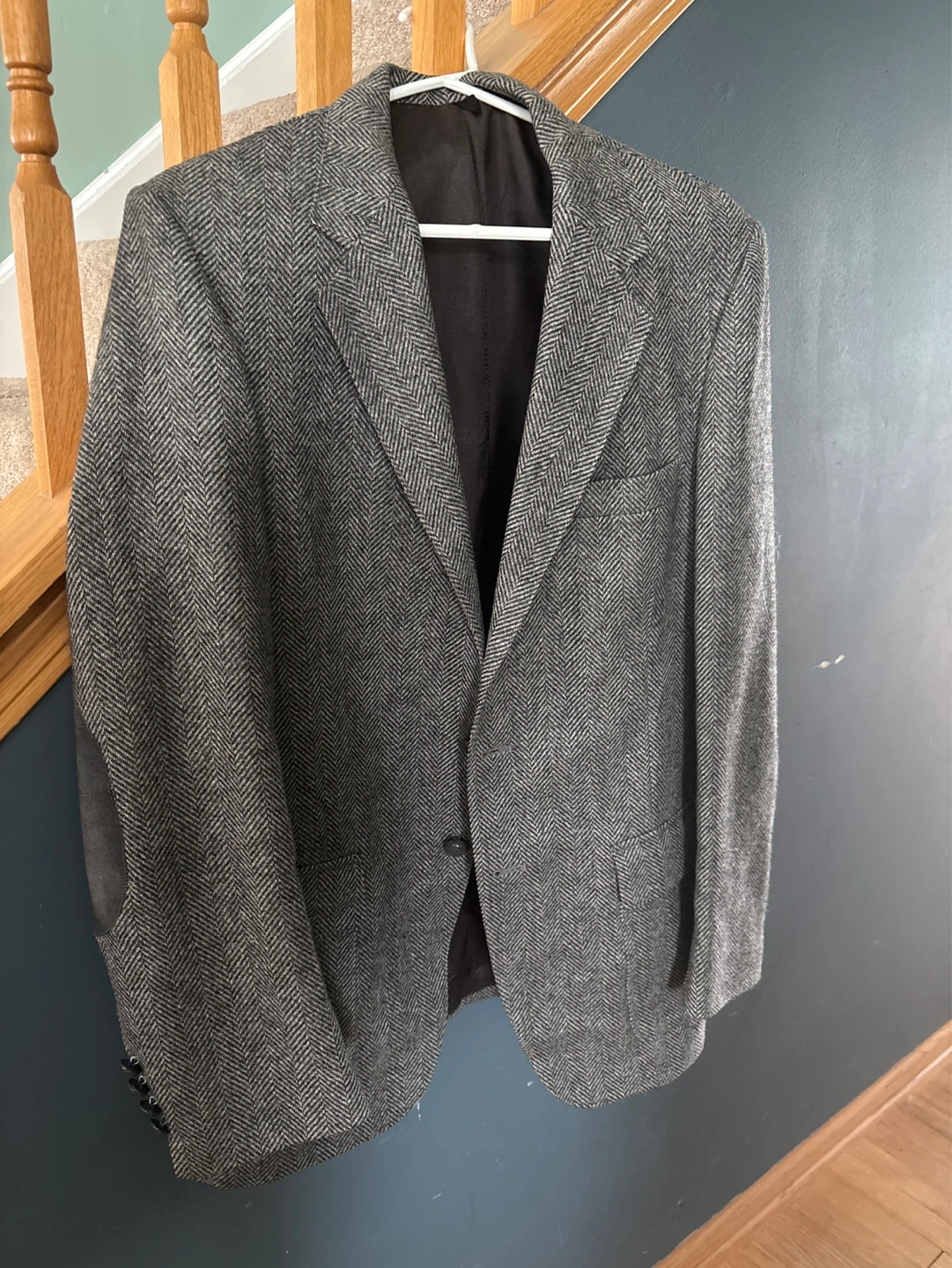 Men's Grey Herringbone Blazer