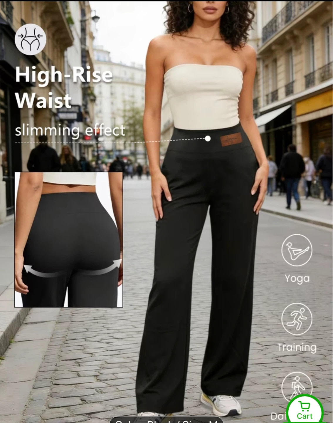 Black Casual Loose Pants - Size M, brand new
