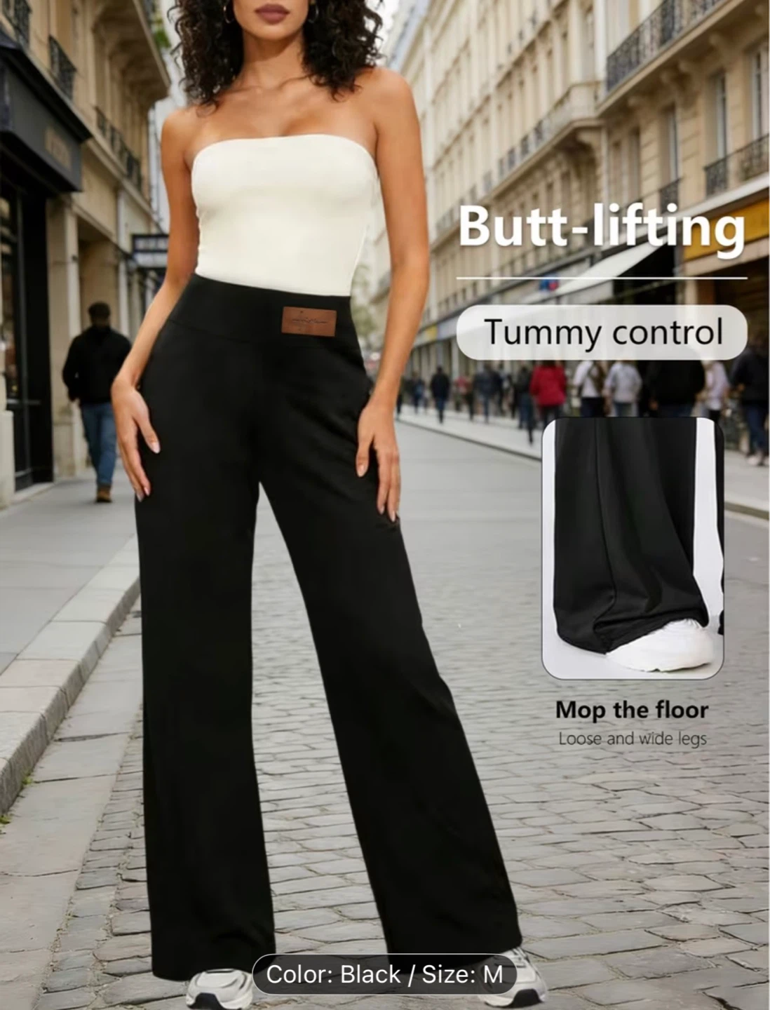 Black Casual Loose Pants - Size M, brand new - photo 4