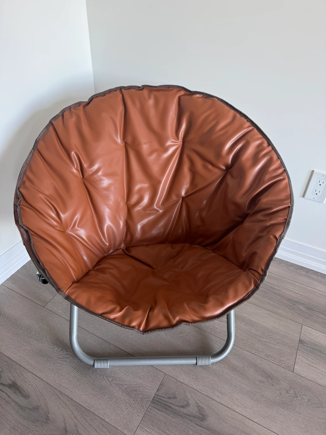 Brown Faux Leather Moon 2 Chairs - photo 3
