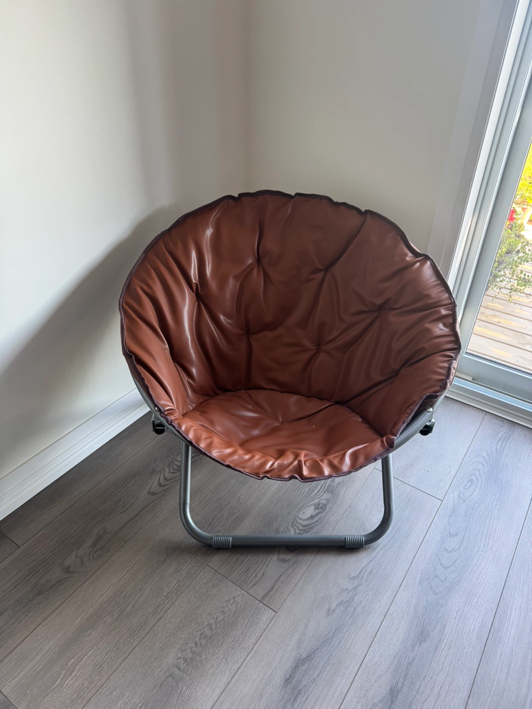 Brown Faux Leather Moon 2 Chairs - photo 2