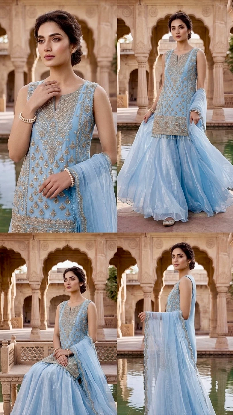 Embellished lehenga dress