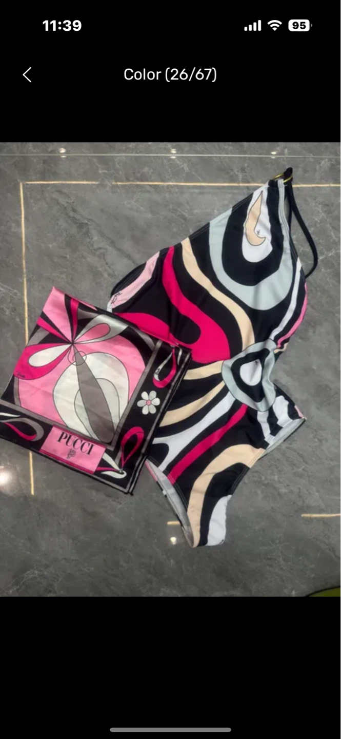Pucci Monokini Swimsuit and Scarf Set