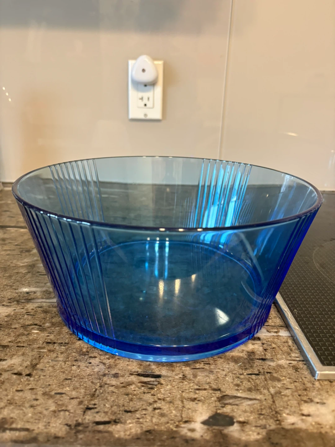 Vintage Blue glass  Serving Bowl