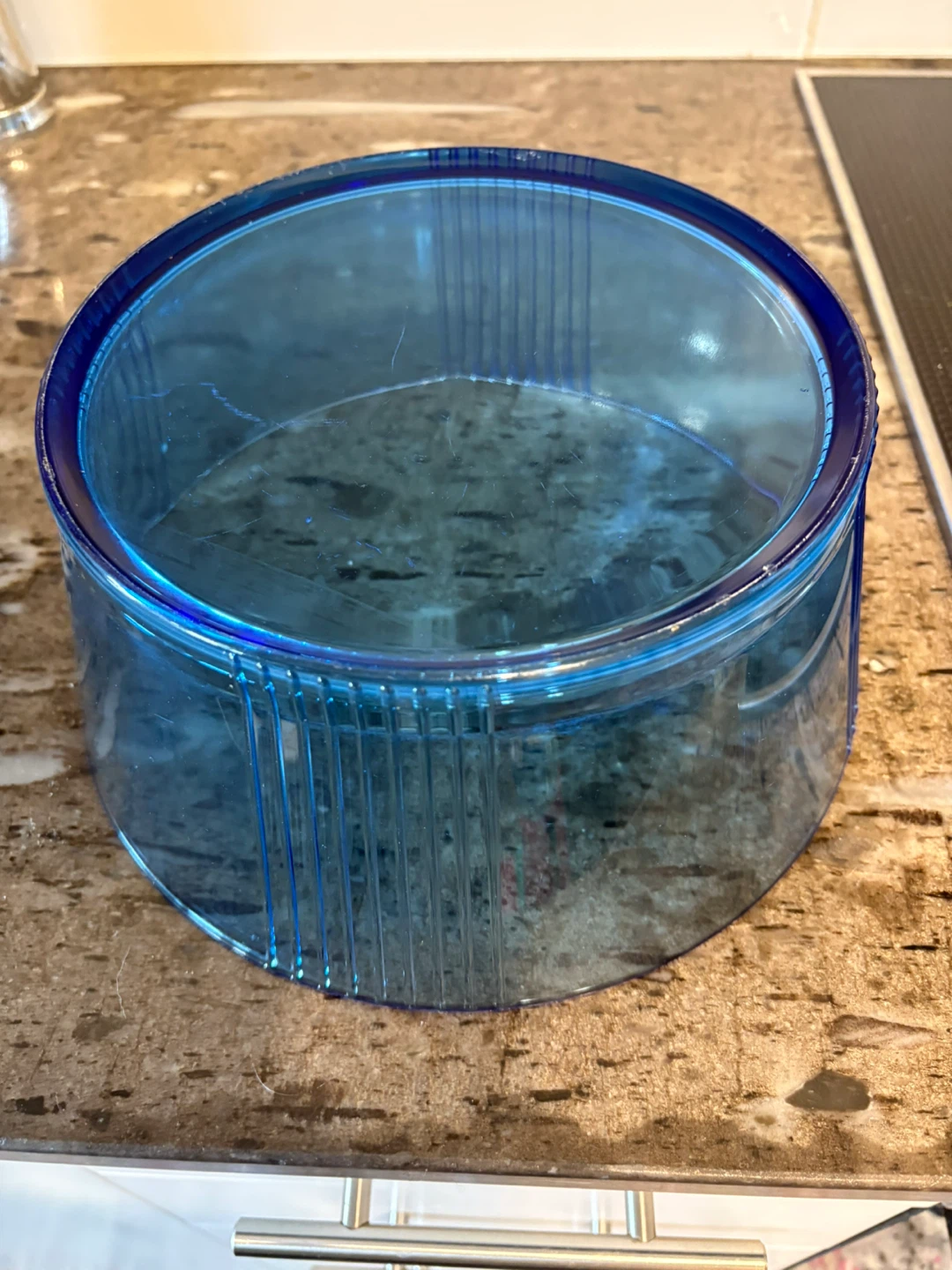 Vintage Blue glass  Serving Bowl - photo 3