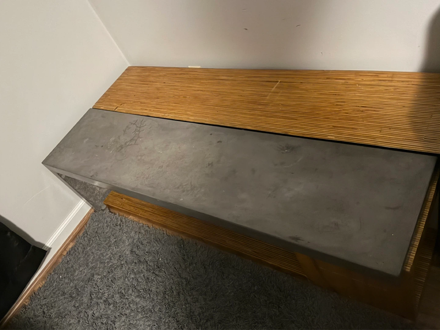 Modern Console Table with Concrete and Wood Top