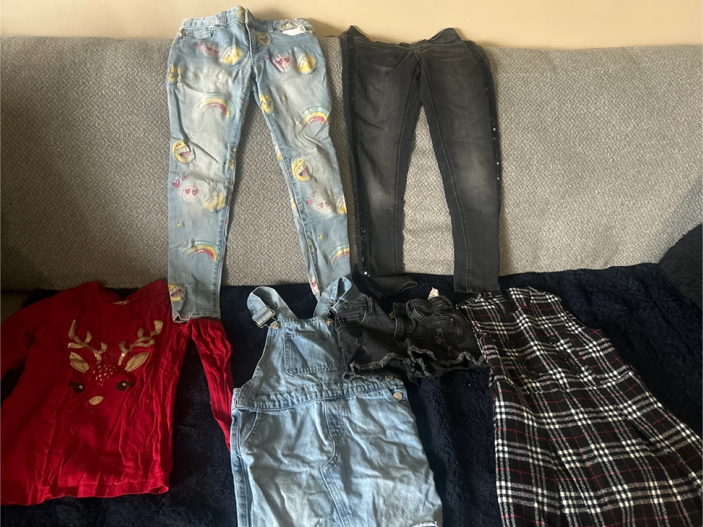 Girls' Clothing Lot - Jeans, Overalls, Dress & Top